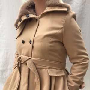 Tan pleated petticoat